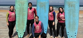 Curso iniciación al surf en Zarautz con el nuevo alumnado erasmus