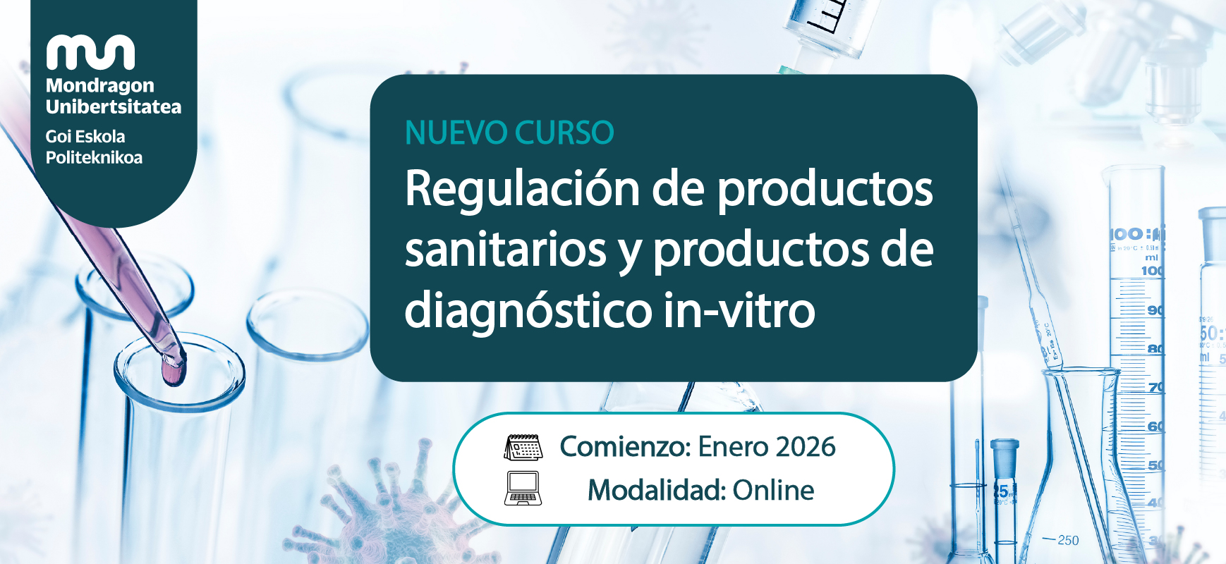 Nuevo curso sobre regulación de productos sanitarios y productos de diagnóstico in-vitro